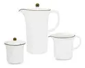 Conjunto De Café Flamingo Sofia 3 Peças 082577 Branco e Dourado Filete em Ouro Oxford - 1