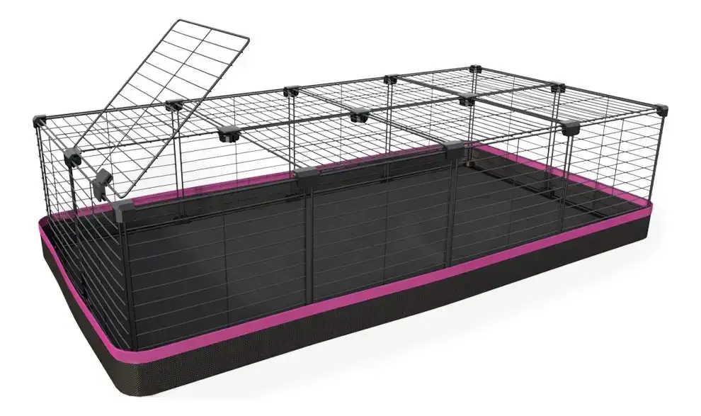 Cercado Gaiola Porquinho Índia Mini Coelho 60x120 Tapete Cor Rosa