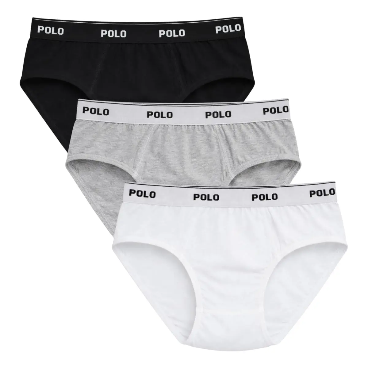 Kit 3 Cuecas Slip Polo Cotton Infantil 100% Algodão Forro Duplo Tradicional - 1