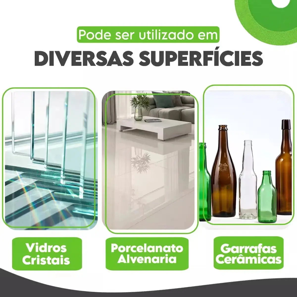 5 Discos De Corte Vidro Porcelanato Diamantado Disco Cortag Verde thumbnail 5