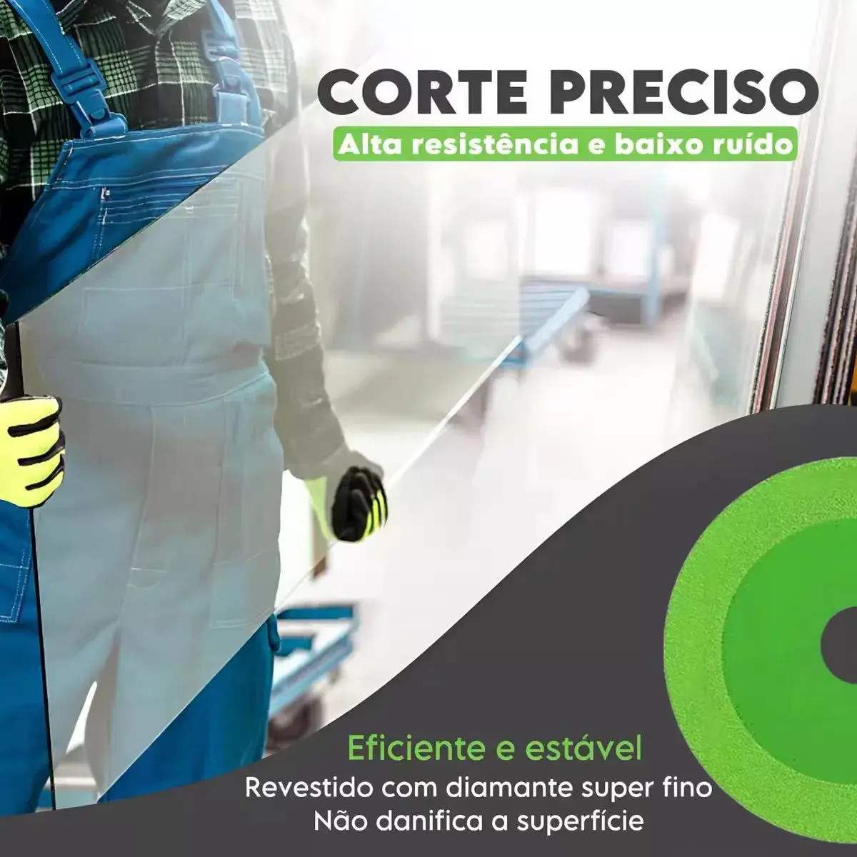 5 Discos De Corte Vidro Porcelanato Diamantado Disco Cortag Verde thumbnail 6