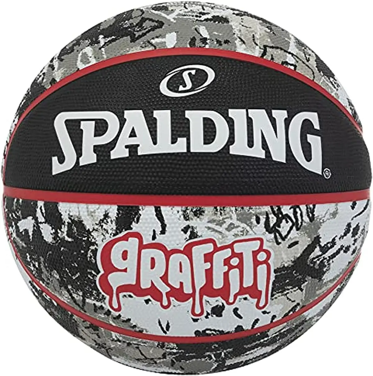 Bola de Basquete Spalding Graffiti Preto/Vermelho Tamanho 7 - 1