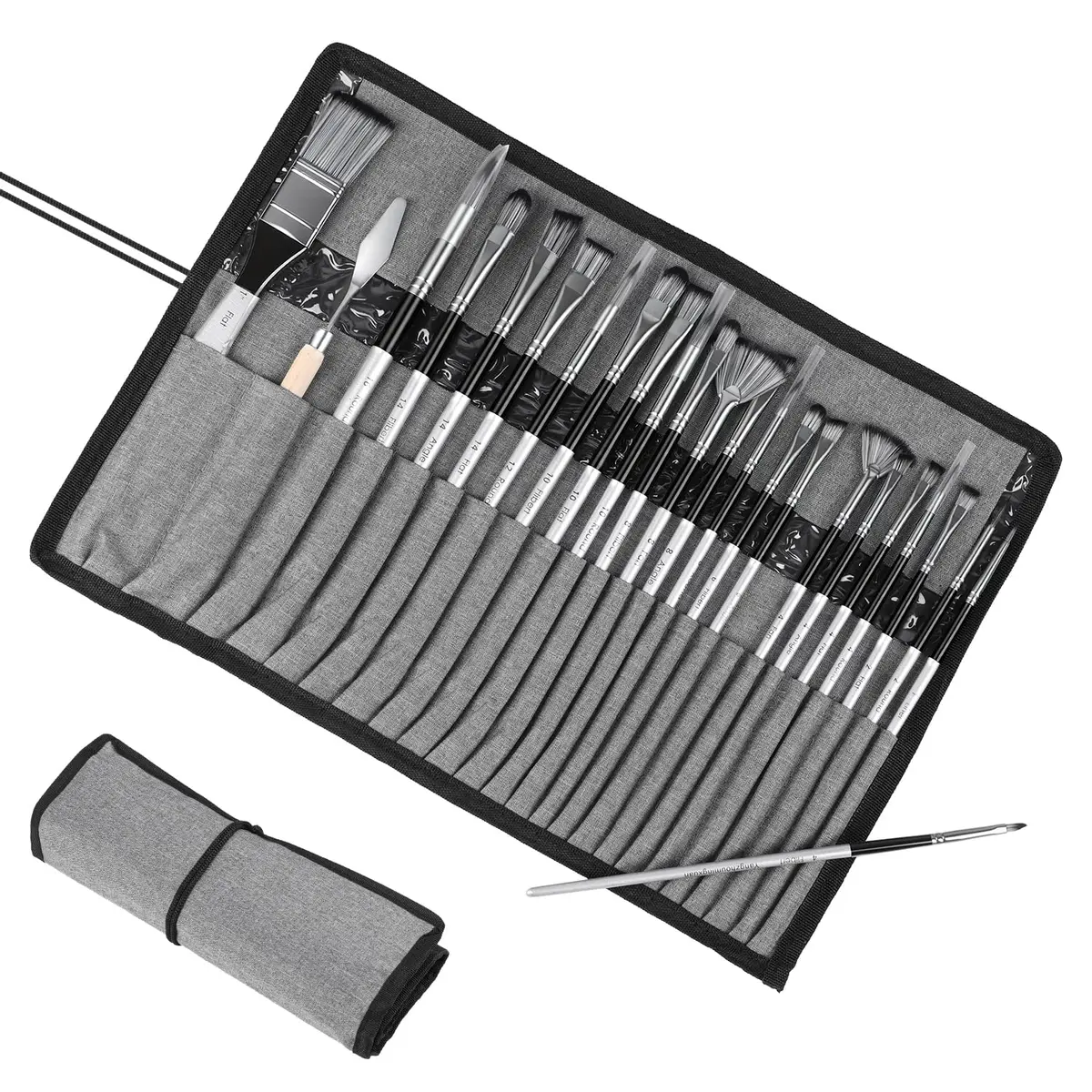 24 pcs Kit Pincel Pintura, Kit Pincel Artístico, Pinceis para Pintura, kit 24 Pincel Profissionais Pintura Óleo, Conjunto de Pincéis, Pincel para Aquarela, Escova de Madeira