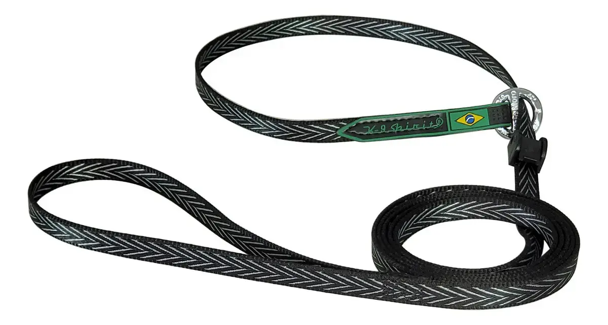 Guia Adestramento De Cães Coleira Unificada K9 Spirit 2m Cor Preto/prata - 1