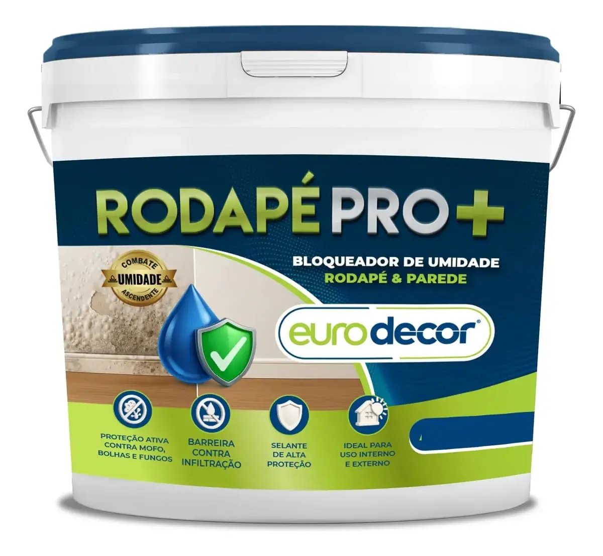 Impermeabilizante de Rodapé 4kg Bloqueia Bolhas Umidade e Mofo Euro Decor