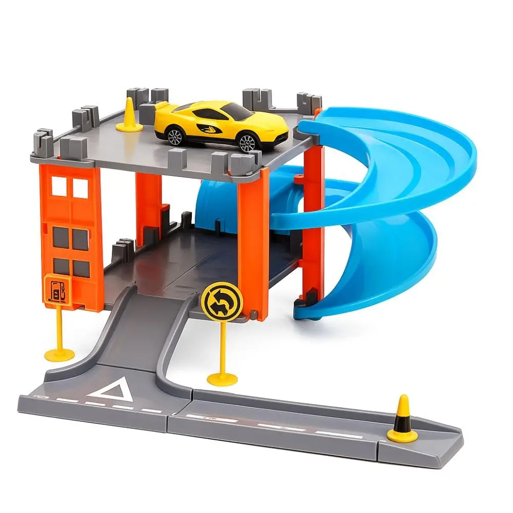 Radical Racing Pista de Carros com Rampa Radical, Circuito Infantil com Curvas e Obstáculos, Brinquedo Educativo para Crianças com Carro Incluso