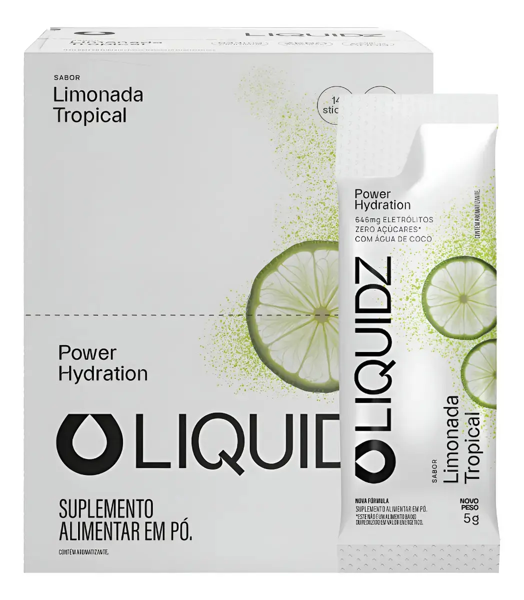 Liquidz Eletrólitos Isotônico Zero Açúcar 14 Sachês Limonada