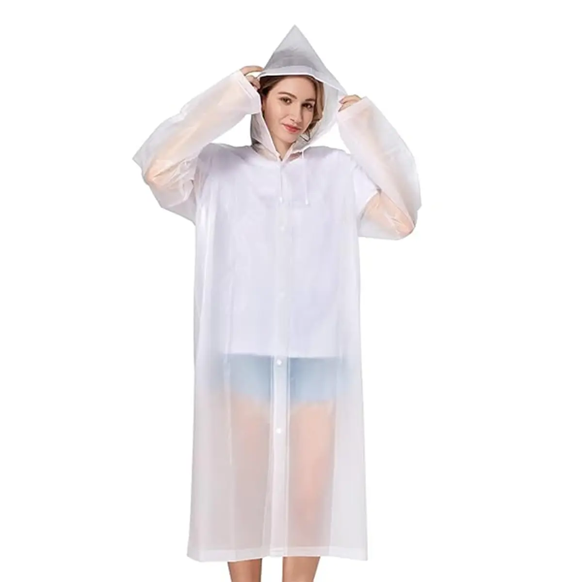 Capa de Chuva Reutilizável Impermeável para Verão e Carnaval Leve Dobrável Ideal para Praia Festas e Uso Diário - 1