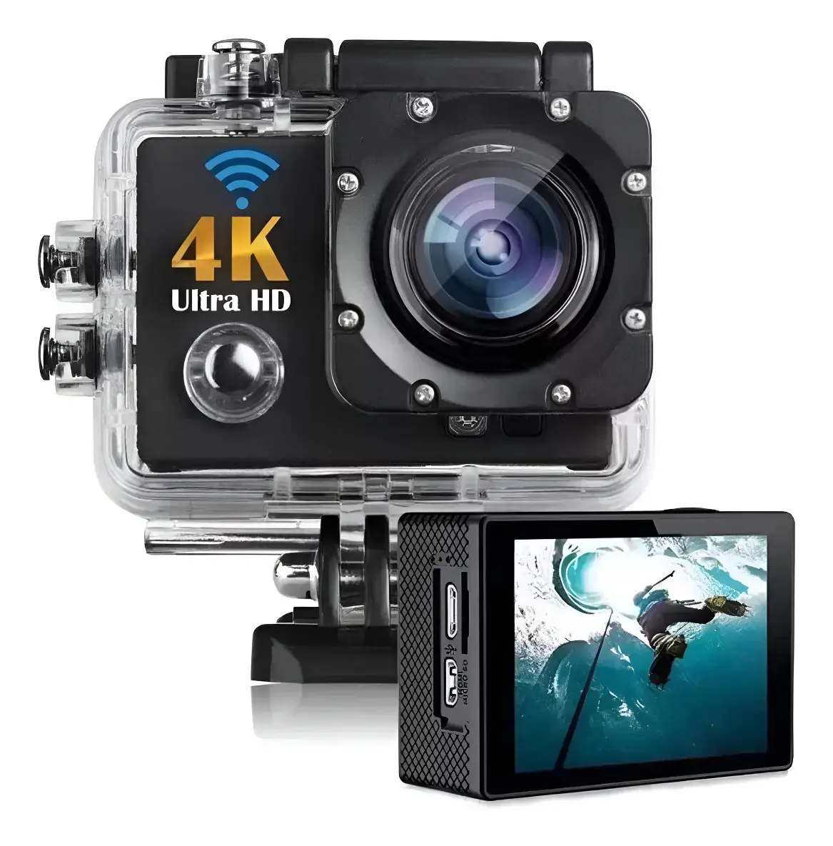 Câmera Sport 4K Filmadora Esportiva Ultra HD À Prova D'Água WiFi