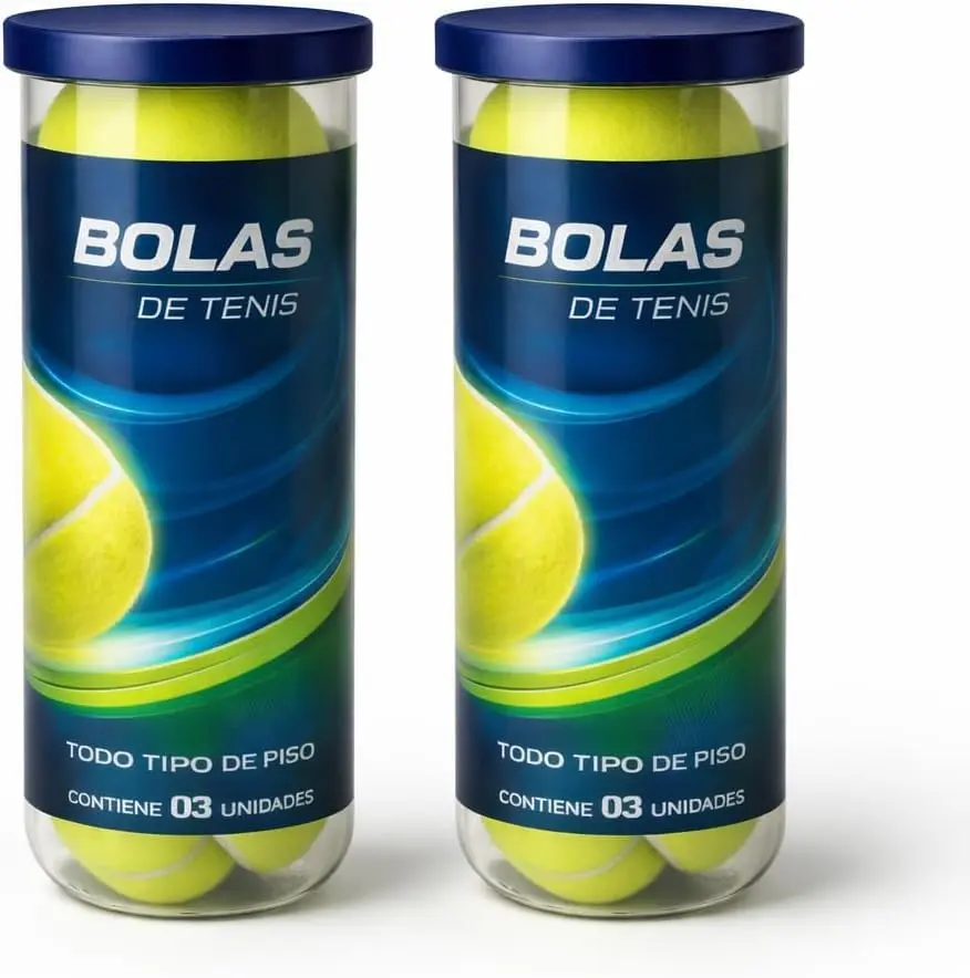 Kit 6 Bolas de Tênis Alta Durabilidade com 2 Tubos (6 unidades) | Tubos Pressurizados | Controle, Velocidade e Durabilidade | Precisão em Cada Saque - 1