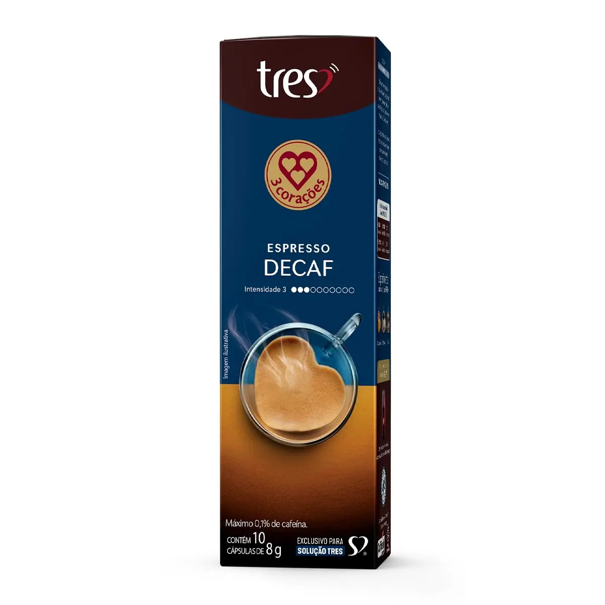 3 Corações Cápsula Café Descafeinado TRES - 10 unidades
