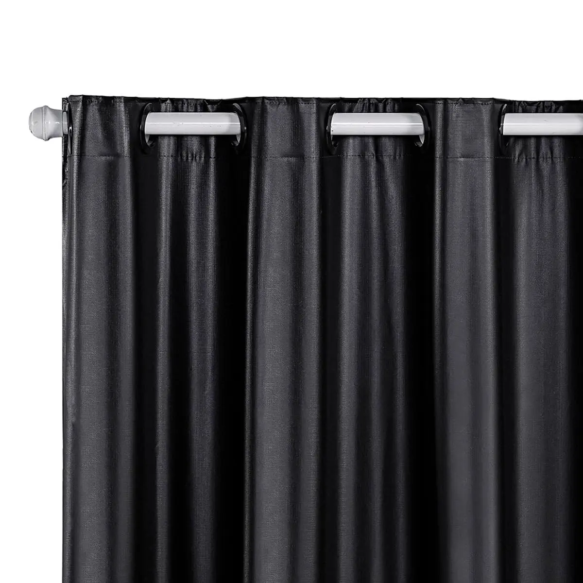 Cortina Blackout PVC 2,20x1,30m Palha Bloqueio 100% Luz com Ilhós para Varão (Preto)