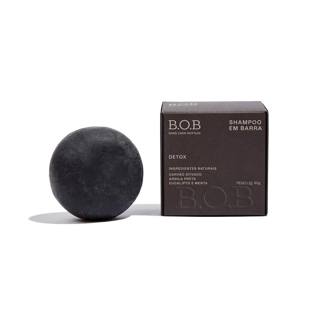 B.O.B Bars Over Bottles B.O.B Shampoo Em Barra Detox 80G