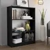 Estante para Livros Home Sala Madesa 6907 com 3 Nichos - Preto - Preto - 1