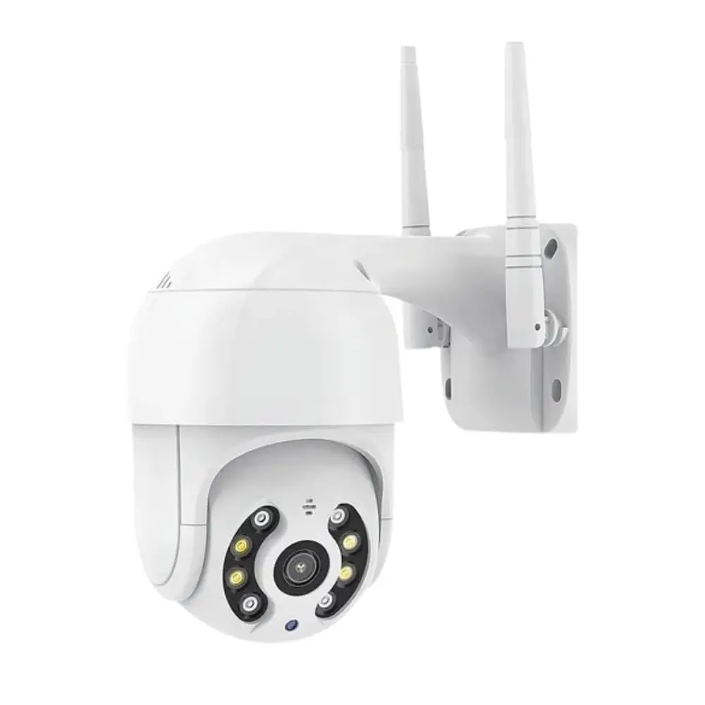 Câmera De Segurança Branca Para Parte Externa Da Casa Com Wi-Fi E Rotação De 320º Horizontal e 110° Vertical Visão Noturna E Sensor De Movimento