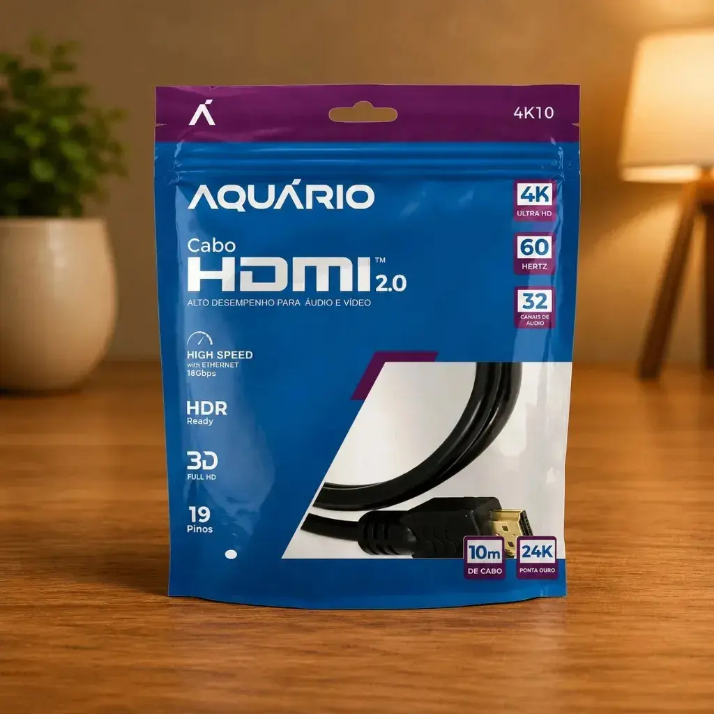 Cabo Hdmi 2.0 4k 10m Ultra Hd Hdr Alta Velocidade 60hz