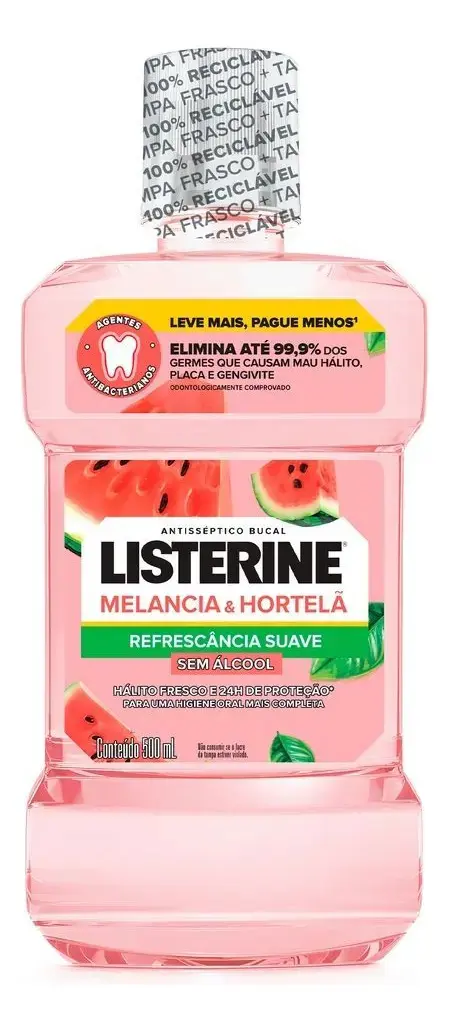 Enxaguante Bucal Melancia & Hortelã Sem Álcool 500ml Listerine