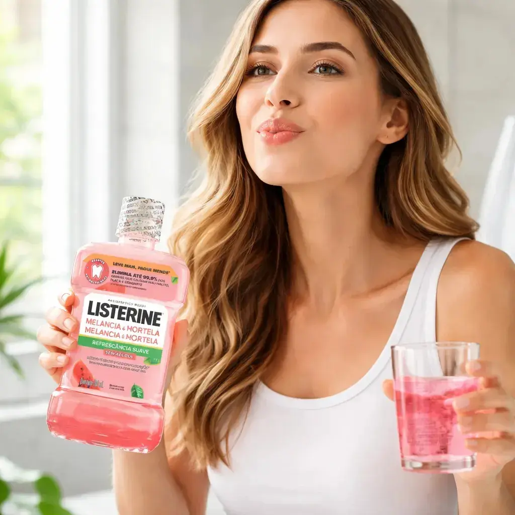 Enxaguante Bucal Melancia & Hortelã Sem Álcool 500ml Listerine thumbnail 3
