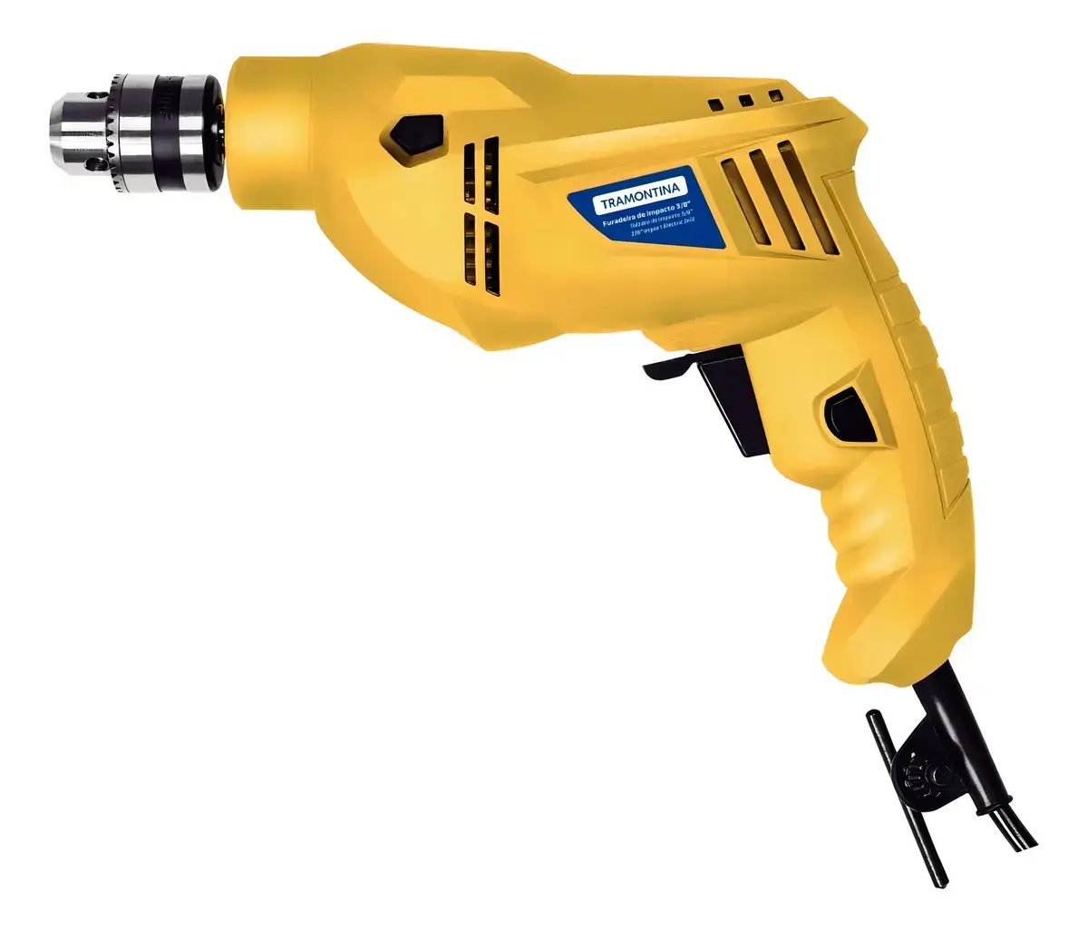 Furadeira Impacto 3/8 10mm 500w Tramontina 42362/210 Cor Amarelo Frequência 50/60Hz - 1