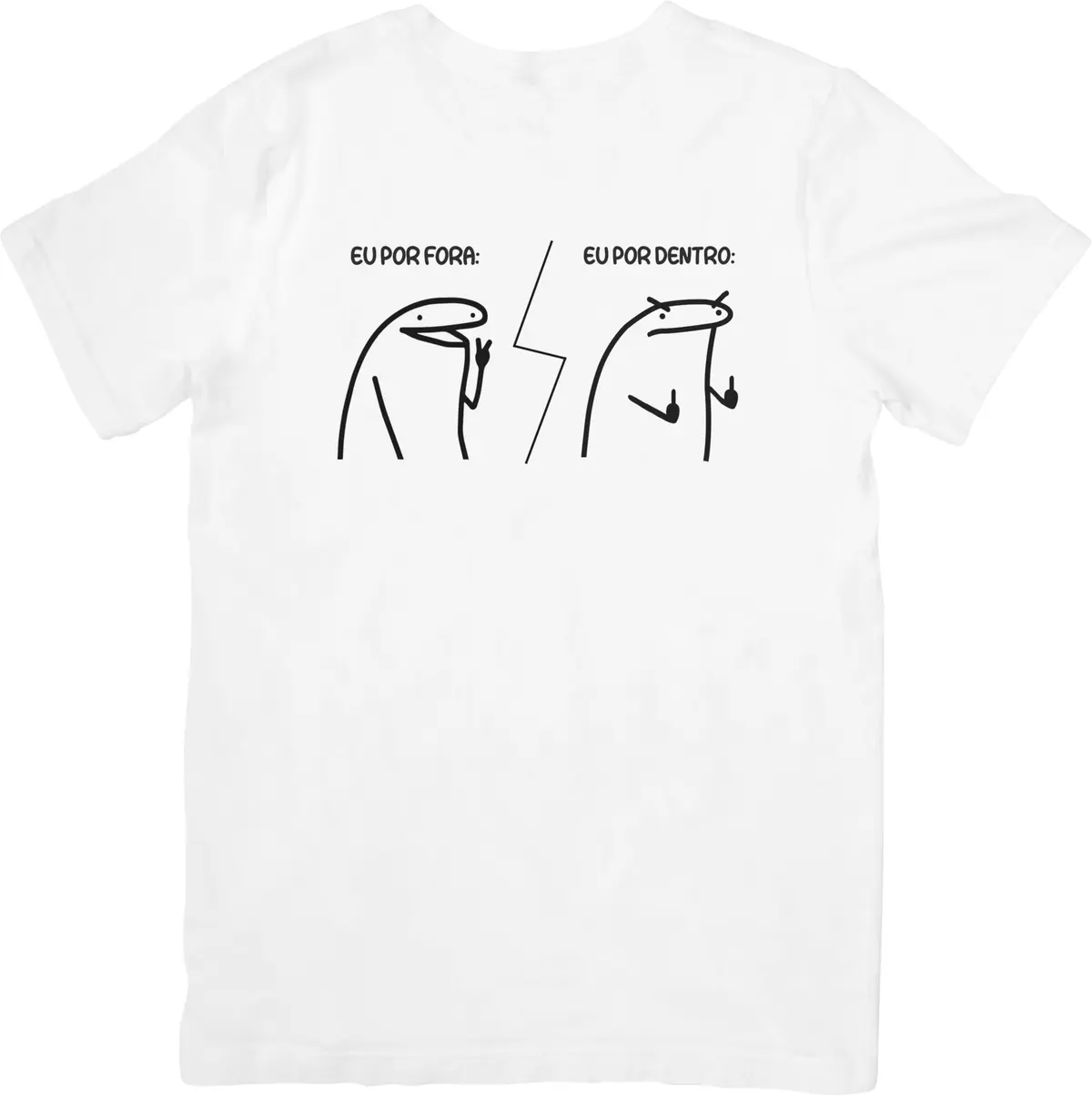 "Camiseta de Poliester Branca de Humor Inteligente – Leve a Piada no Peito!"