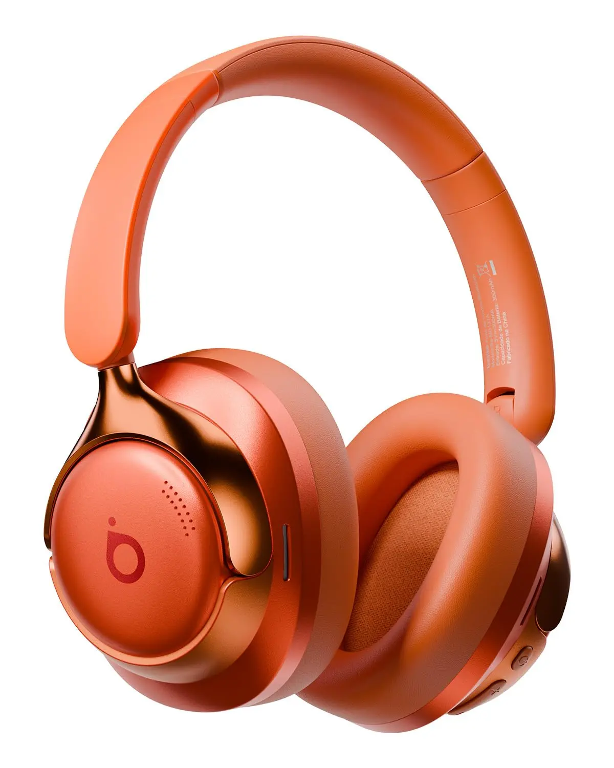 Basike Fone de Ouvido Bluetooth 6.0 Headphone com Cancelamento de Ruído ANC | Som de Alta Fidelidade, Chamadas Claras com ENC, Carregamento USB-C, Portátil e Dobrável (Laranja)