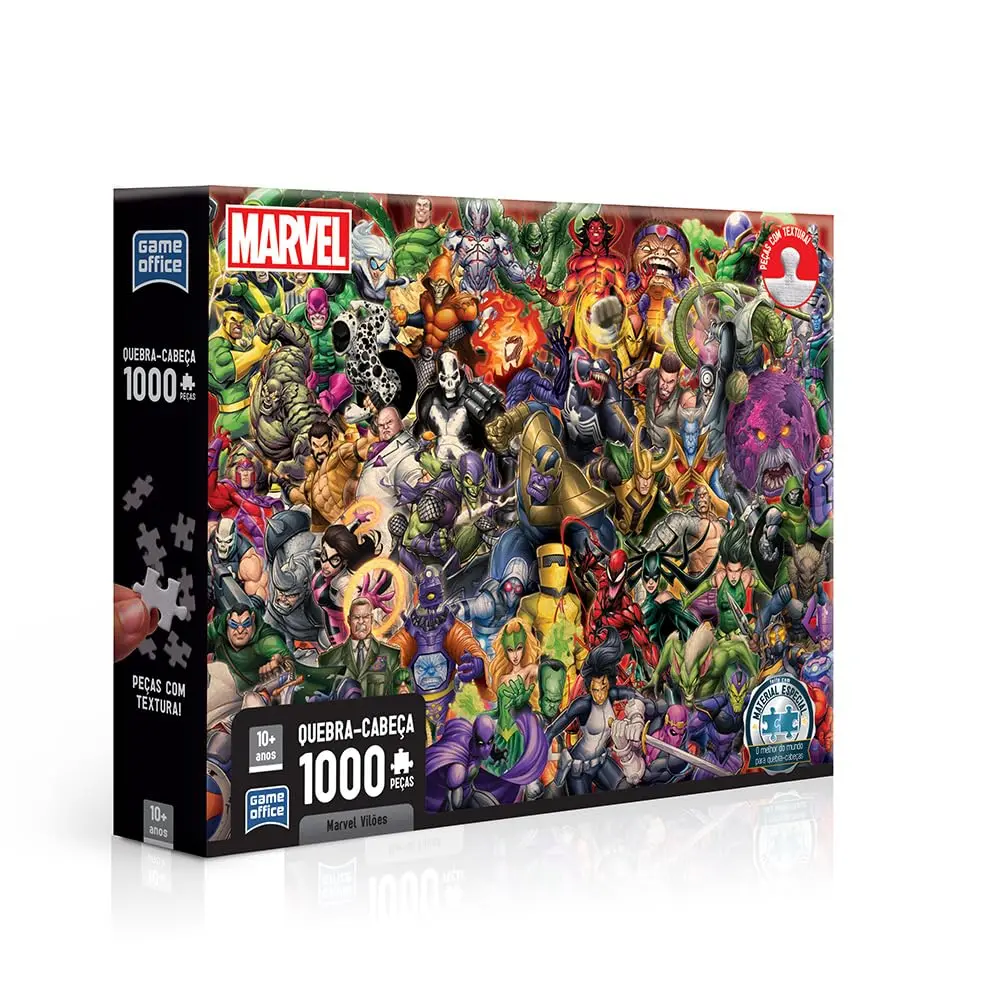 Toyster - Marvel Vilões - Quebra-cabeça 1000 Peças, 10+ Anos - Game Office | Papelão ESKA importado da Holanda, fabricado no Brasil, 61,9 x 44,9 cm montado, superfície texturizada