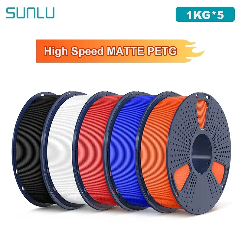 Sunlu 5kg filamento petg fosco de alta velocidade 1.75mm +/- 0.02mm 1kg carretel (2.2lbs) filamento de impressão de alta velocidade cabe na maioria das impressoras fdm