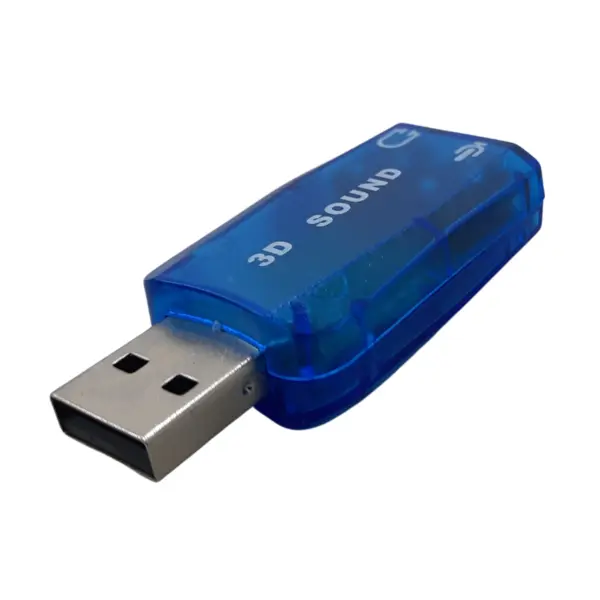 Adaptador De Som Azul Novo Modelo Usb 7.1 Para Notebook - 1