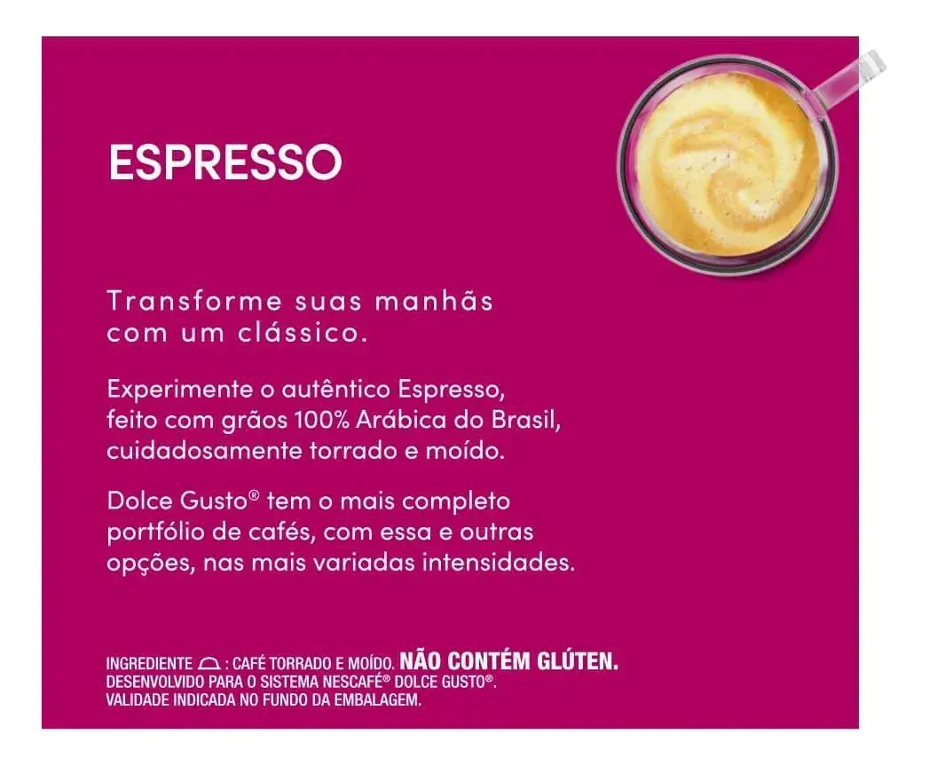 Café em Capsulas Dolce Gusto Espresso 10 unidades Nescafé thumbnail 5