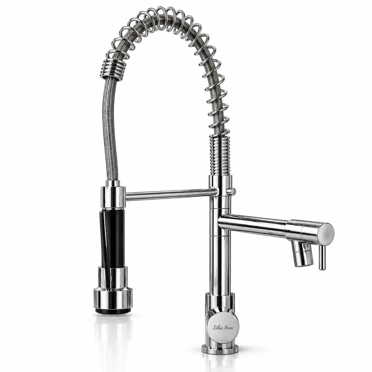 Torneira Gourmet Cozinha Monocomando 360° Cromada, Ducha Flexível 2 Jatos