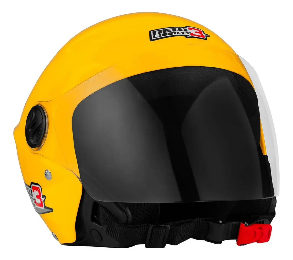 Capacete Moto Aberto Pro Tork New Liberty Three Amarelo Tamanho 56 Desenho Solid Viseira Cristal thumbnail 7
