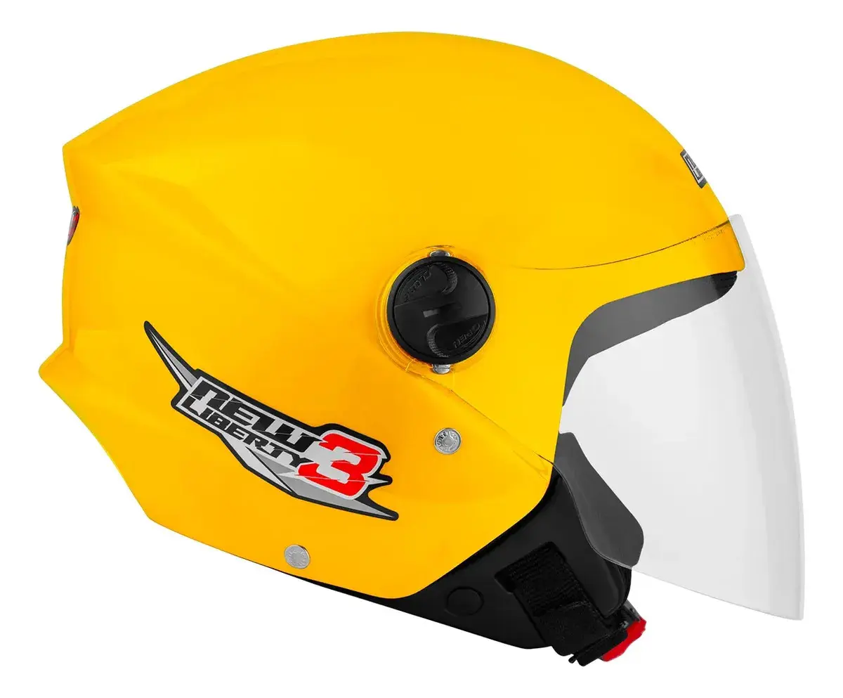 Capacete Moto Aberto Pro Tork New Liberty Three Amarelo Tamanho 56 Desenho Solid Viseira Cristal thumbnail 8