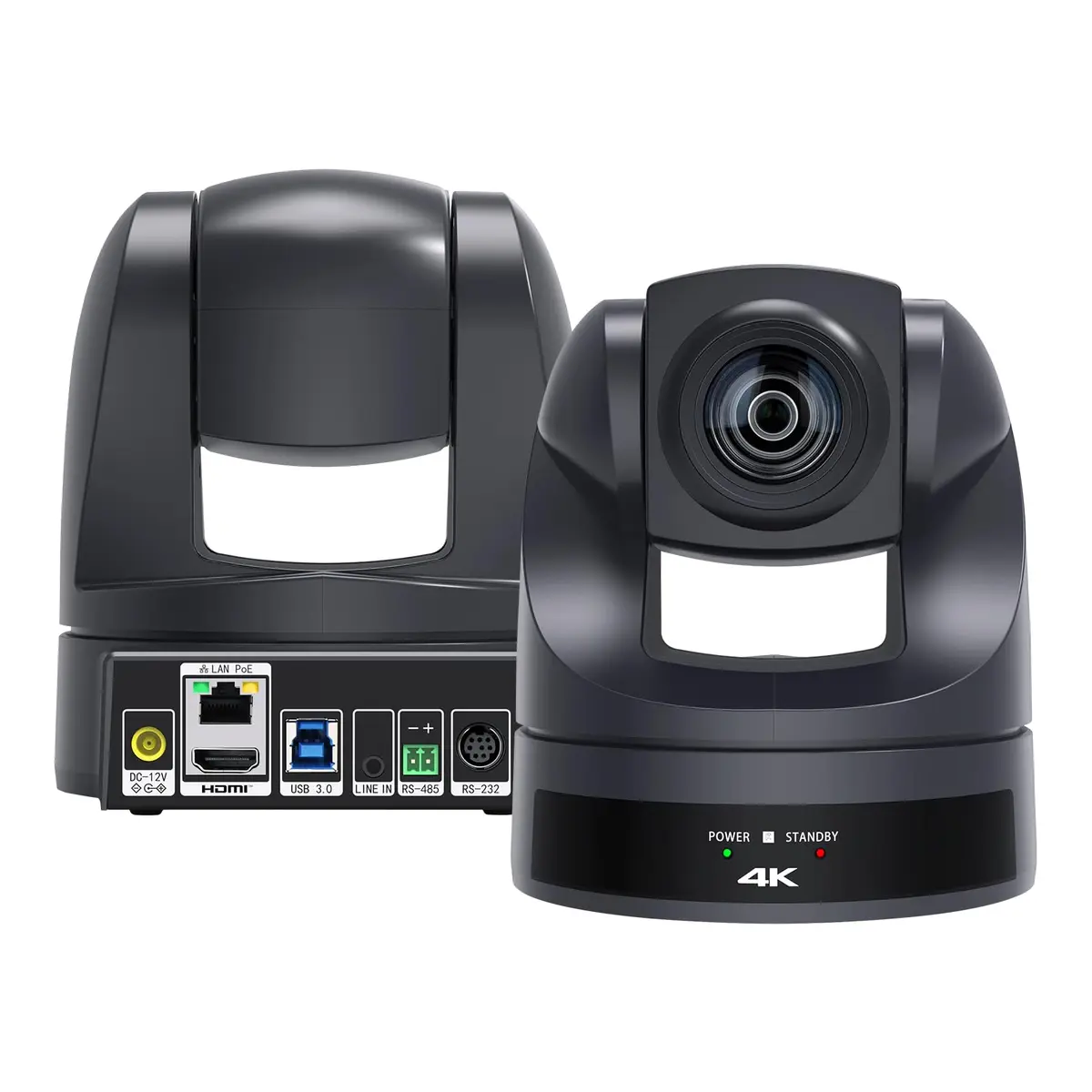 HCSTVCON Câmera PTZ 4K Zoom Óptico 20X, Rastreamento IA, LAN POE HDMI USB3.0 para Transmissão ao Vivo em Igrejas, Compatível com OBS, Zoom, YouTube