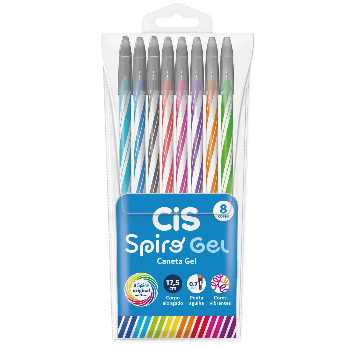 CIS SPIRO GEL Caneta - Estojo com 8 Cores