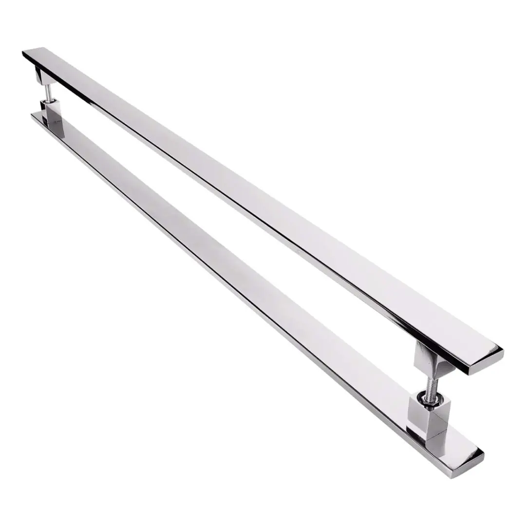 Puxador De Inox Para Porta Pivotante Madeira Vidro 1.20mt