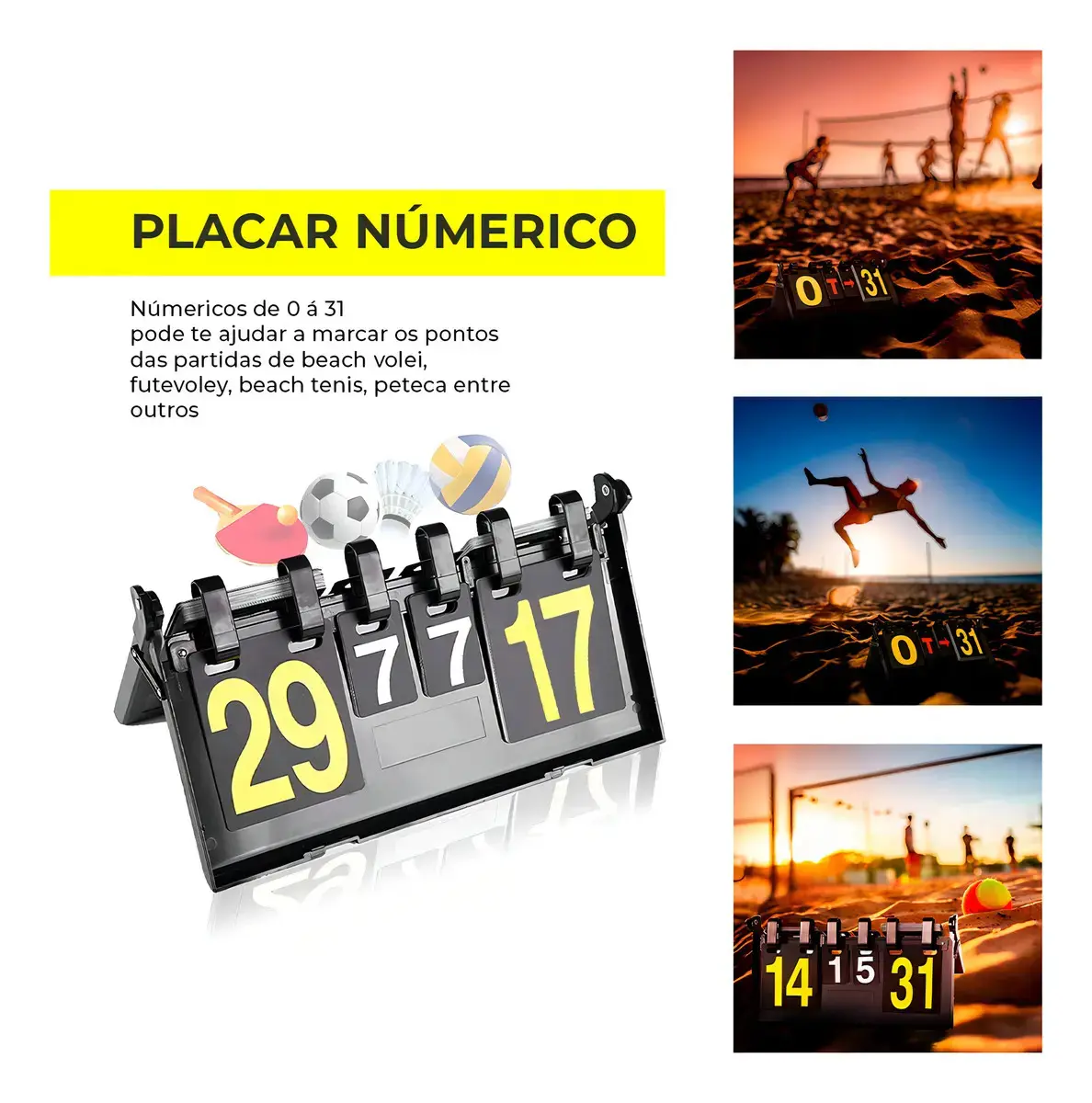 Placar De Mesa Dobrável Marcador Contador Manual Volei Futevôlei Futebol Esporte Forte Triboshop thumbnail 5