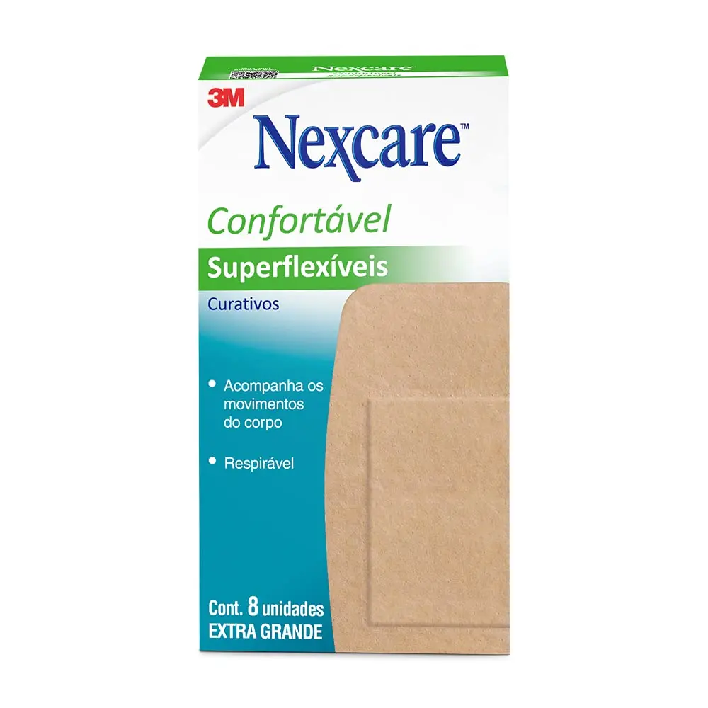 NEXCARE 3M Curativo Superflexível Joelho & Cotovelo 8 Un. | Acompanha os Movimentos do Corpo, Superflexíveis, Respirável, Confortável, Cor Discreta, Alta Flexibilidade