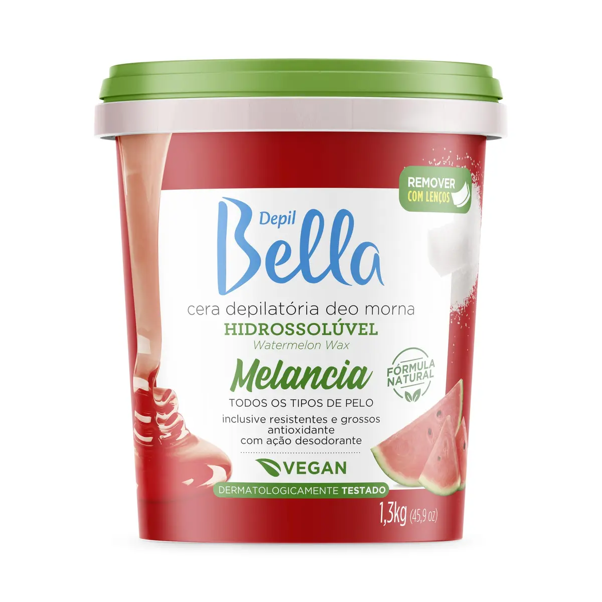 Depil Bella - Cera Morna Depilatória Hidrossolúvel Deo Melancia 1300g - 1