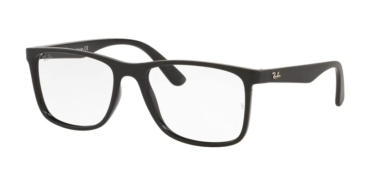 Armação para Óculos Ray-Ban Retangular, Preto Fosco, Tamanho 56
