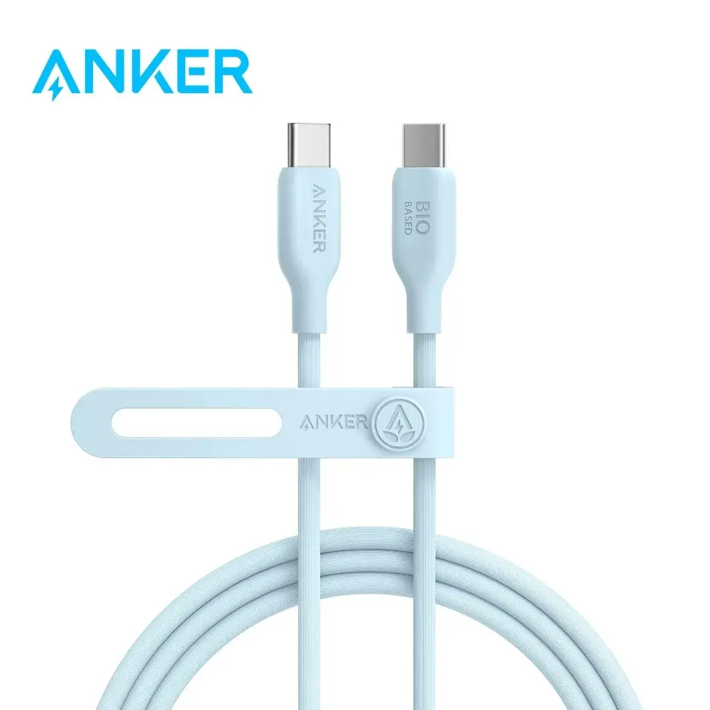 Cabo USB-C para C Anker 543 240W 1,8m com Carregamento Rápido PD para iPhone 16 Pro, MacBook, iPad, Samsung Galaxy S23, S22