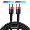 [R$6,77 Moedas] Cabo Baseus 100w usb c para usb tipo c 2 metros - 1