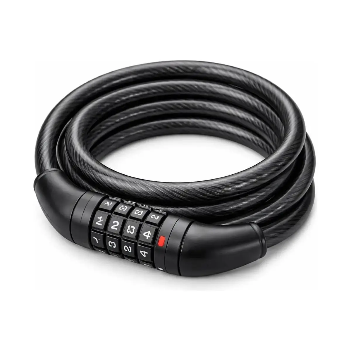 Cadeado Cabo de Aço para Bicicletas e Motos 120cm | Senha de 4 Dígitos, Cabo Flexível, Segurança Reforçada, Uso Versátil, Fácil de Usar