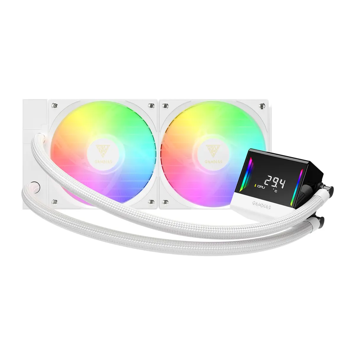 Water Cooler 240mm Gamdias Chione E4-240 WH Branco ARGB Intel LGA2066 AMD AM5