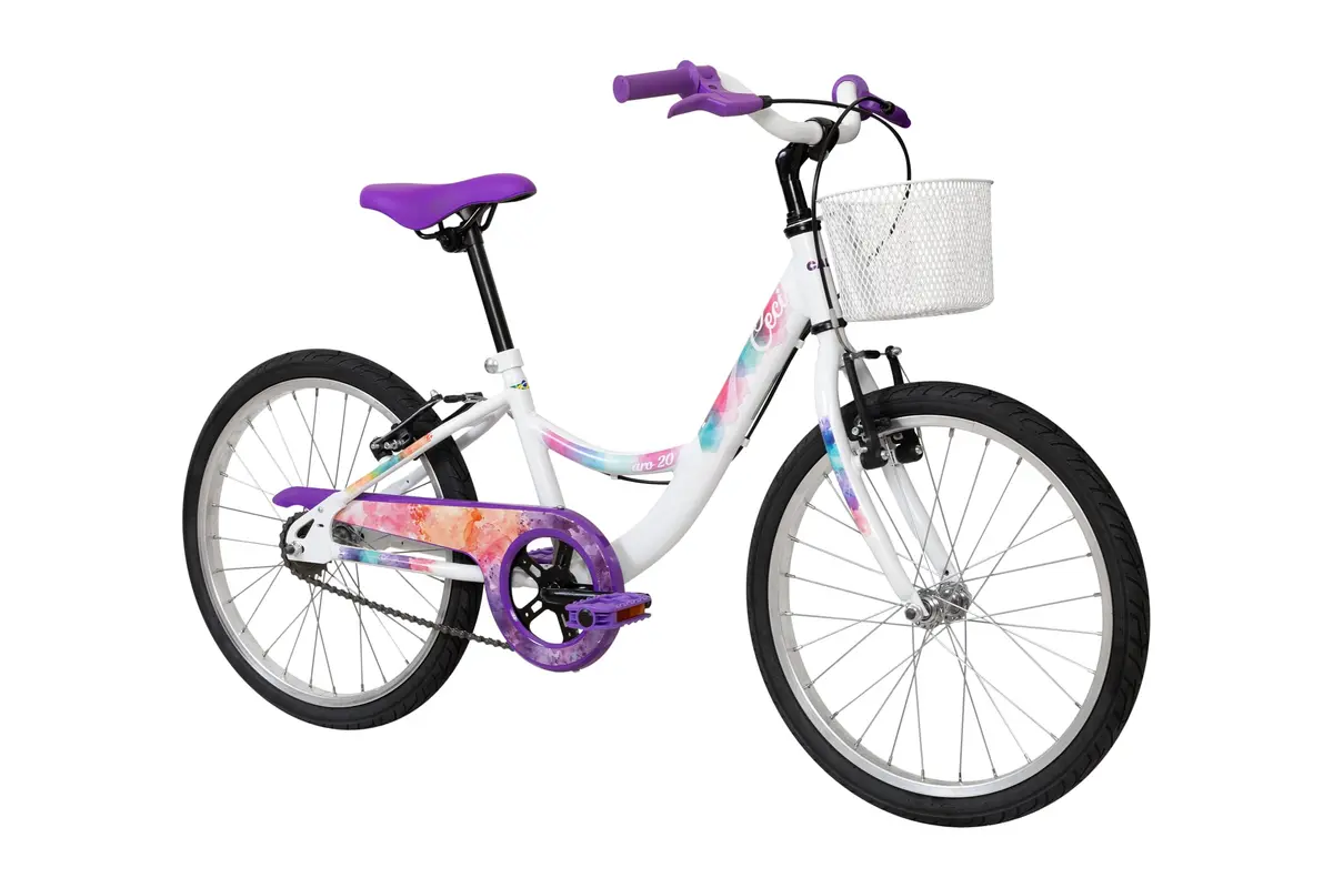 Bicicleta Infantil Caloi Ceci Aro 20, Quadro Rebaixado, Cestinha, Freio V-Brake, Protetor de Corrente, Passeio e Lazer