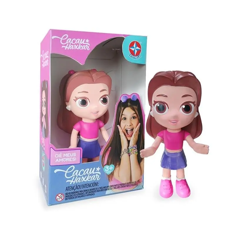 Brinquedos Estrela, Boneca Cacau Haxkar, Rosa, 20cm - 1