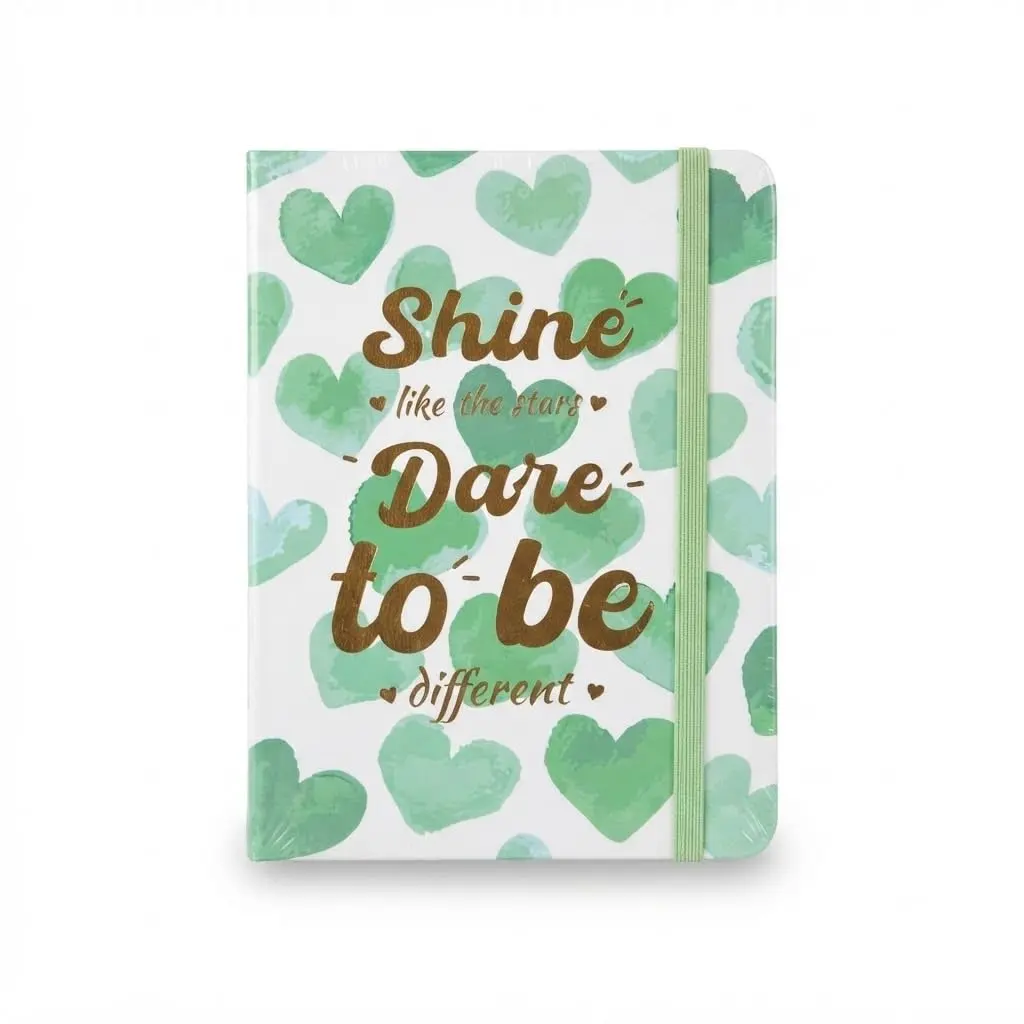 Caderno com Pauta A6 Capa Dura 100 Folhas de 80g Tamanho 10x14 Frases Verde - 1