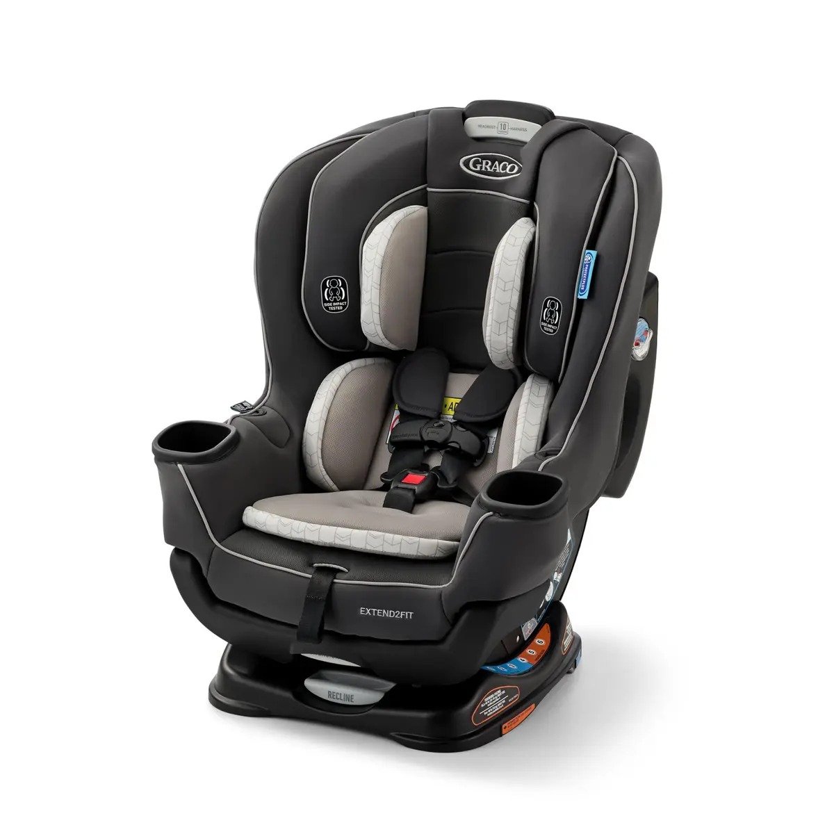 Graco Cadeira Infantil para Carro Extend2Fit ™ 2 em 1 com Sistema LATCH, Redmond, Preto e Cinza