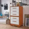 cômoda priy 5 gv freijó wood e off white - Marrom - 1