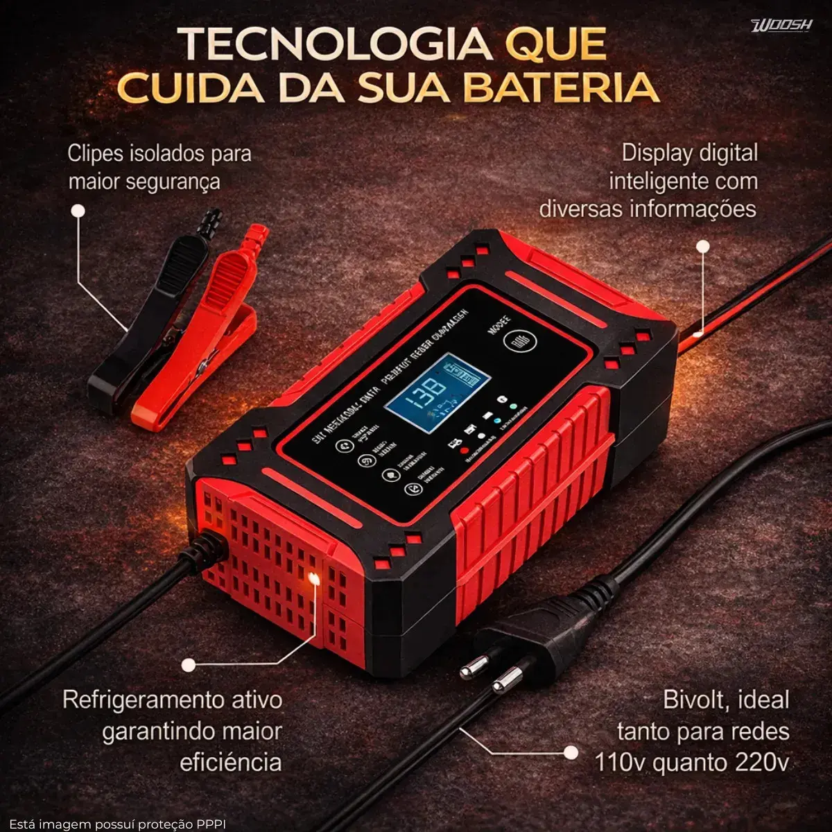 Carregador Inteligente De Bateria Automotiva 12v 6a Bivolt Recupera Baterias 4ah A 100ah Todos Veículos Moto Carro Caminhão Barco Woosh thumbnail 6