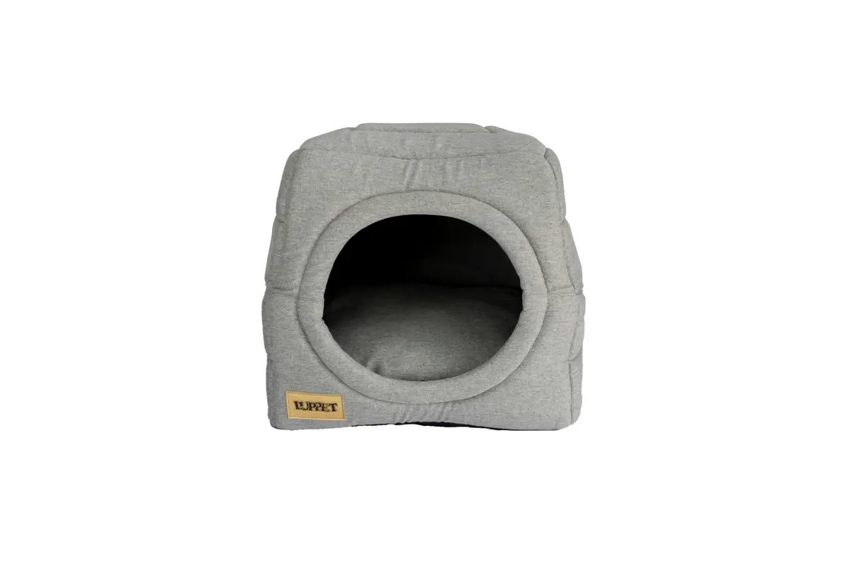 Cama iglu toca para cachorro e gato, cama 2x1 para cachorro ou gato com almofada, Cor Cinza TAM. G - 1